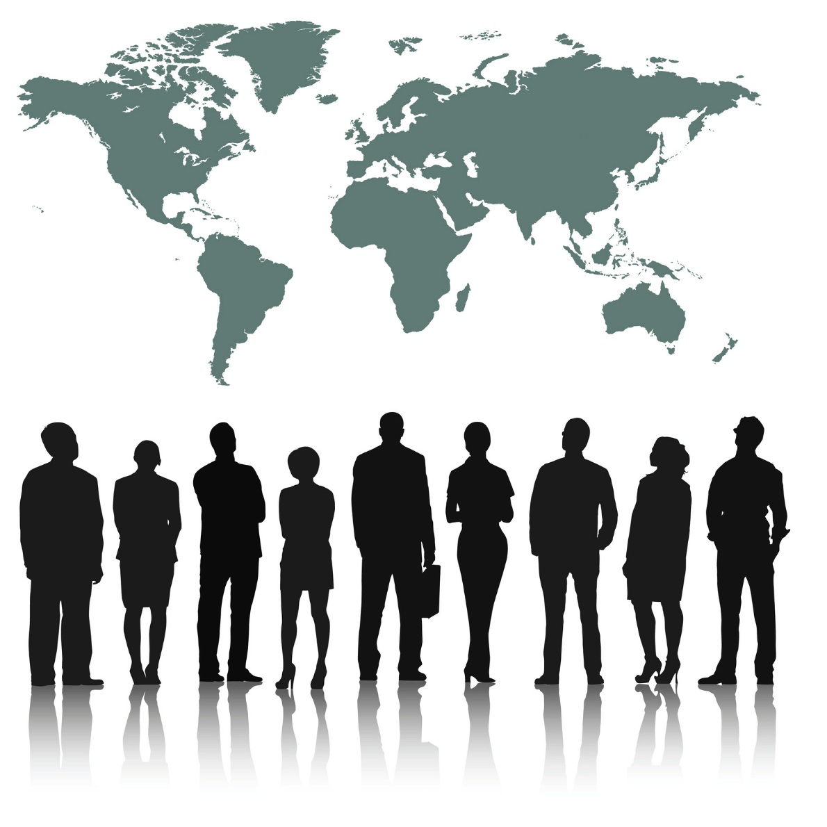 Illustration showing global talent coverage